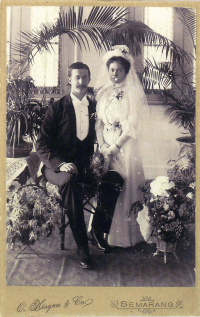 Foto van Adrien Henri MG (1873-1965) tijdens huwelijk op 25 mei 1903 met Marie van Houten (1875-1945)